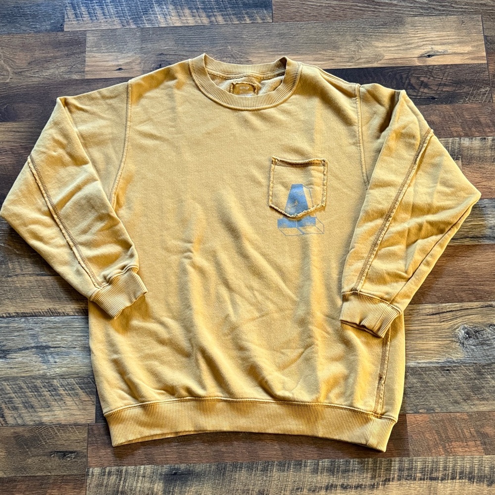 Aerie XS Mustard Sweatshirt with logo on Pocket